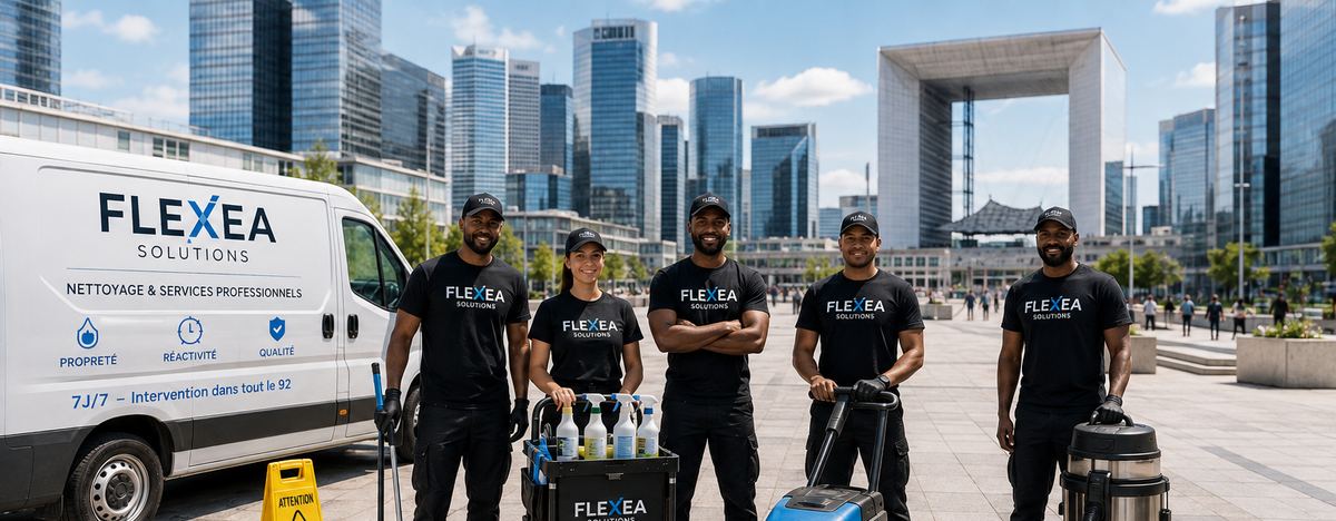 Équipe Flexea Solutions nettoyage professionnel Hauts-de-Seine La Défense